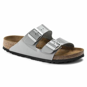 Dámské Arizona Birkenstock Lakovaná Birko Flor Stříbrné | CZ 56OKI